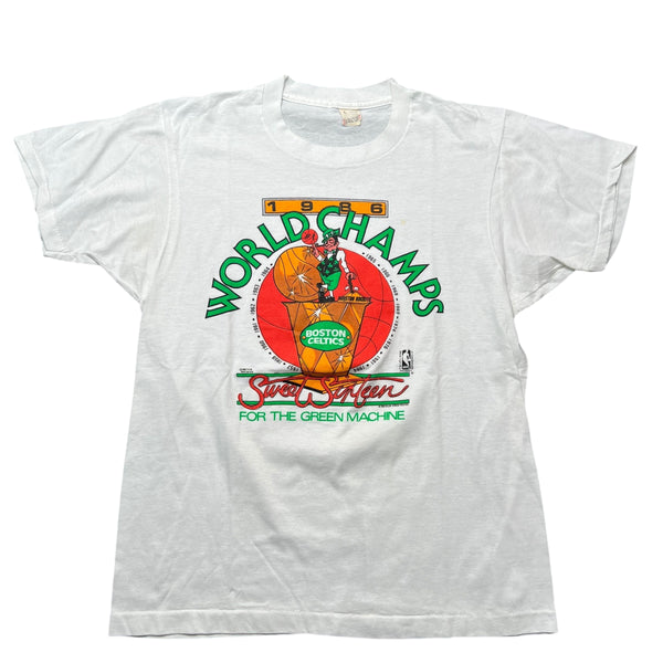 Vintage 1986 SCREEN STARS Boston Celtics World Champs Sweet Sixteen For The Green Machine T Shirt Large