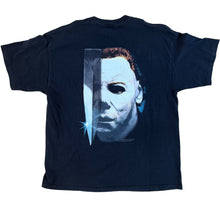 Load image into Gallery viewer, Vintage M&amp;O KNITS Halloween The Night He Came Home! Jason Movie T Shirt 90s XL
