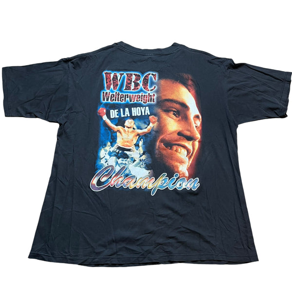 Vintage Oscar De La Hoya WBC Welterweight Champion Rap T Shirt 90s Black XL