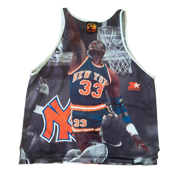 Vintage Starter Patrick Ewing New York Knicks All Over Print AOP 90s Jersey XL