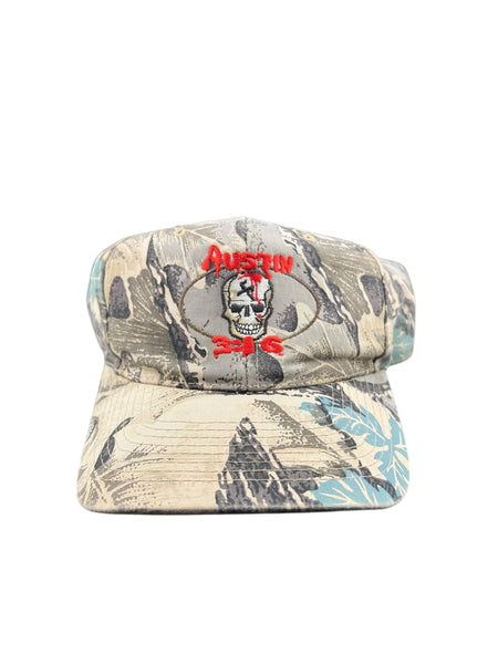Vintage NISSUN Stone Cold Steve Austin 3:16 Skull Camo Snapback Hat 90s Camouflage