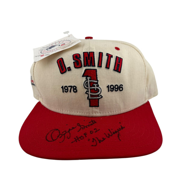 Vintage NWT 1996 New Era St Louis Cardinals Ozzie Smith Signed Retirement Snapback Hat