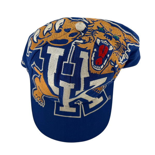Vintage THE GAME Kentucky Wildcats Big Logo Wrap Around Snapback Hat 90s Blue