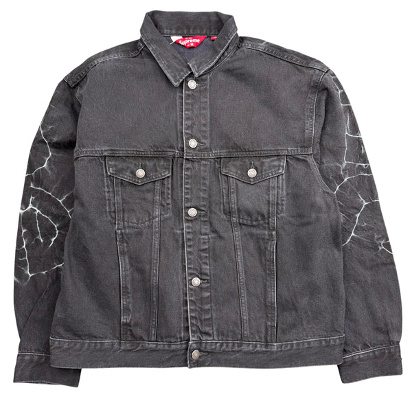 NEW Supreme Shibori Denim Trucker Jacket Black Sz Medium