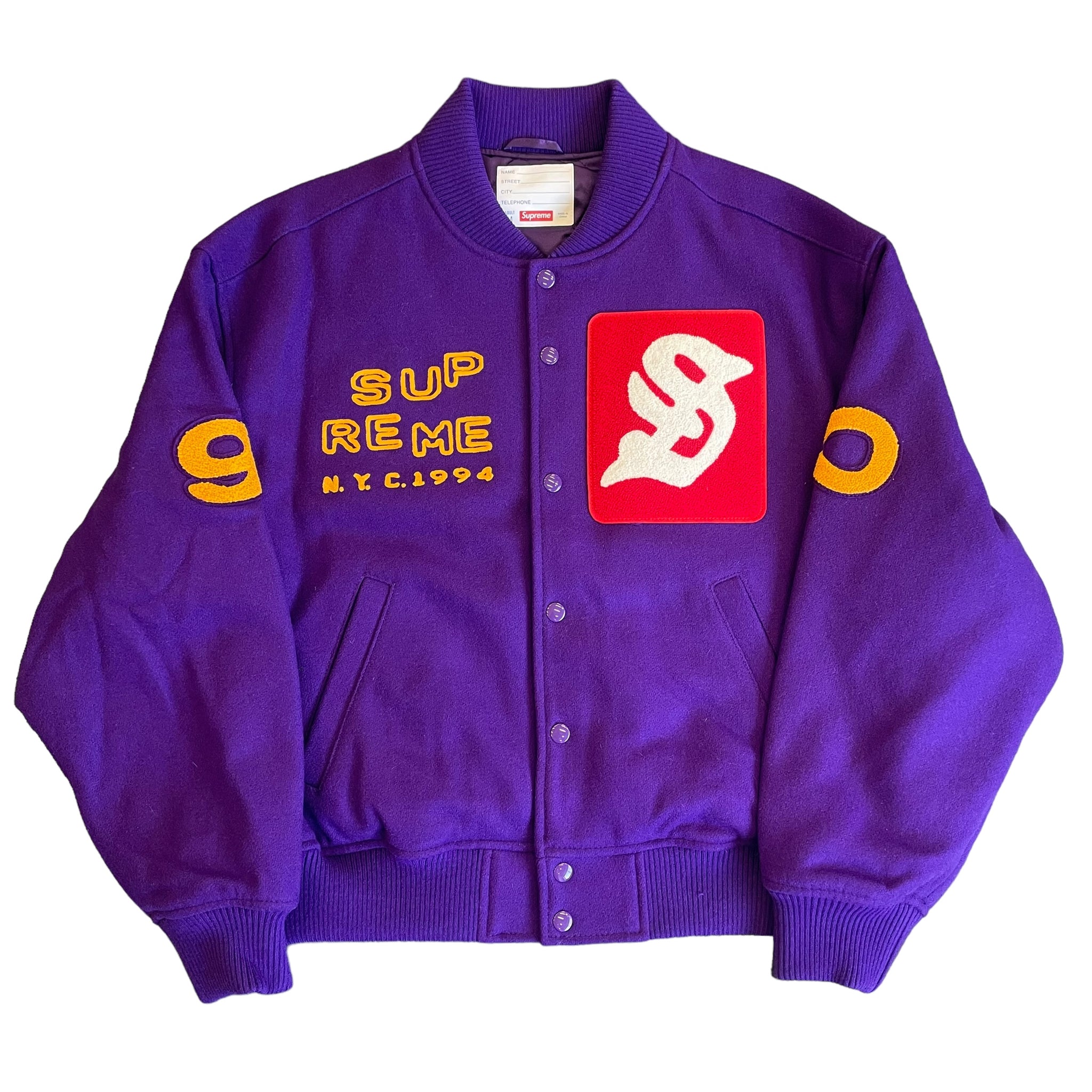 New SUPREME x CPFM Tourist Varsity Jacket Purple – Reset Web Store