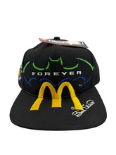 Load image into Gallery viewer, Vintage AJD Batman Forever McDonald's Bill Elliott NASCAR Racing Big Logo Snapback Hat 90s Black NWT
