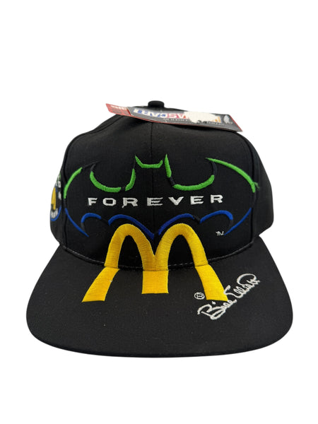 Vintage AJD Batman Forever McDonald's Bill Elliott NASCAR Racing Big Logo Snapback Hat 90s Black NWT