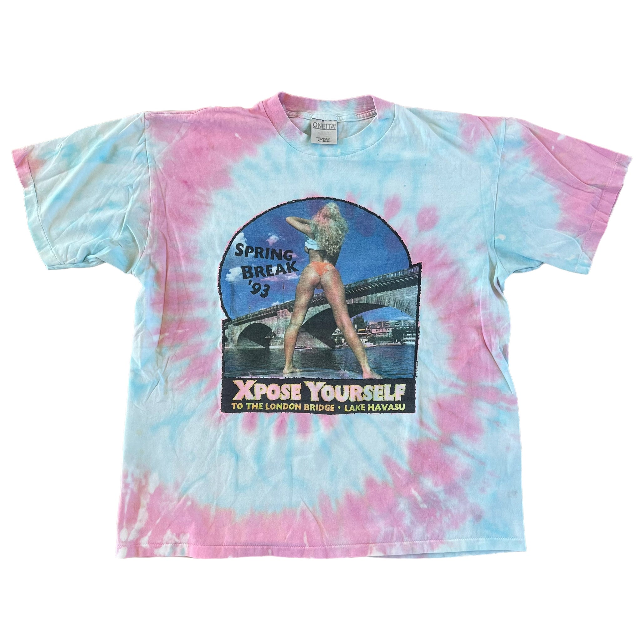Vintage ONEITA Spring Break '93 Xpose Yourself Lake Havasu 1993 T