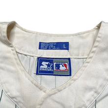 Load image into Gallery viewer, Vintage STARTER Oakland Athletics Pinstripe Baseball Jersey 90s White L
