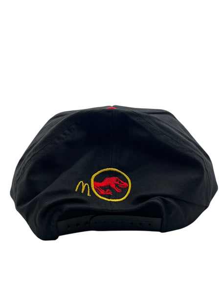 Vintage UNIVERSAL STUDIOS McDonald’s Jurassic Park Team 1993 Snapback Hat 90s Black Red