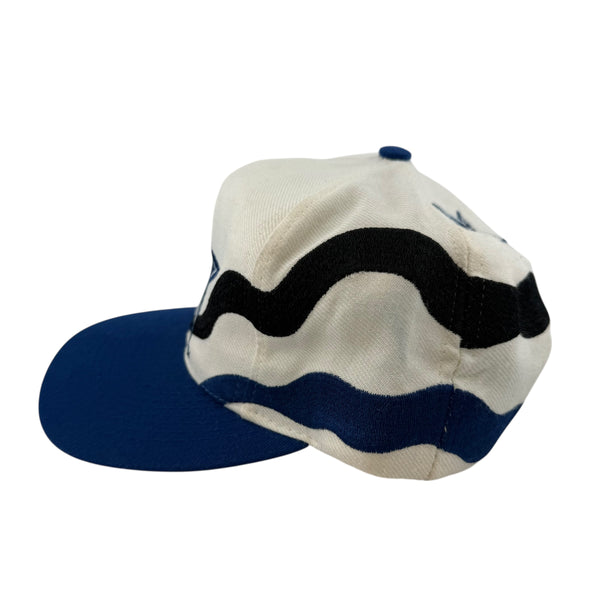 Vintage APEX ONE Dallas Cowboys Ribbon Wave Wavy Waves Snapback Hat 90s Multicolor