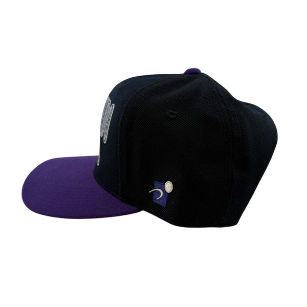 Vintage SPORTS SPECIALTIES Colorado Rockies Shadow Laser Snapback Hat 90s Black Purple