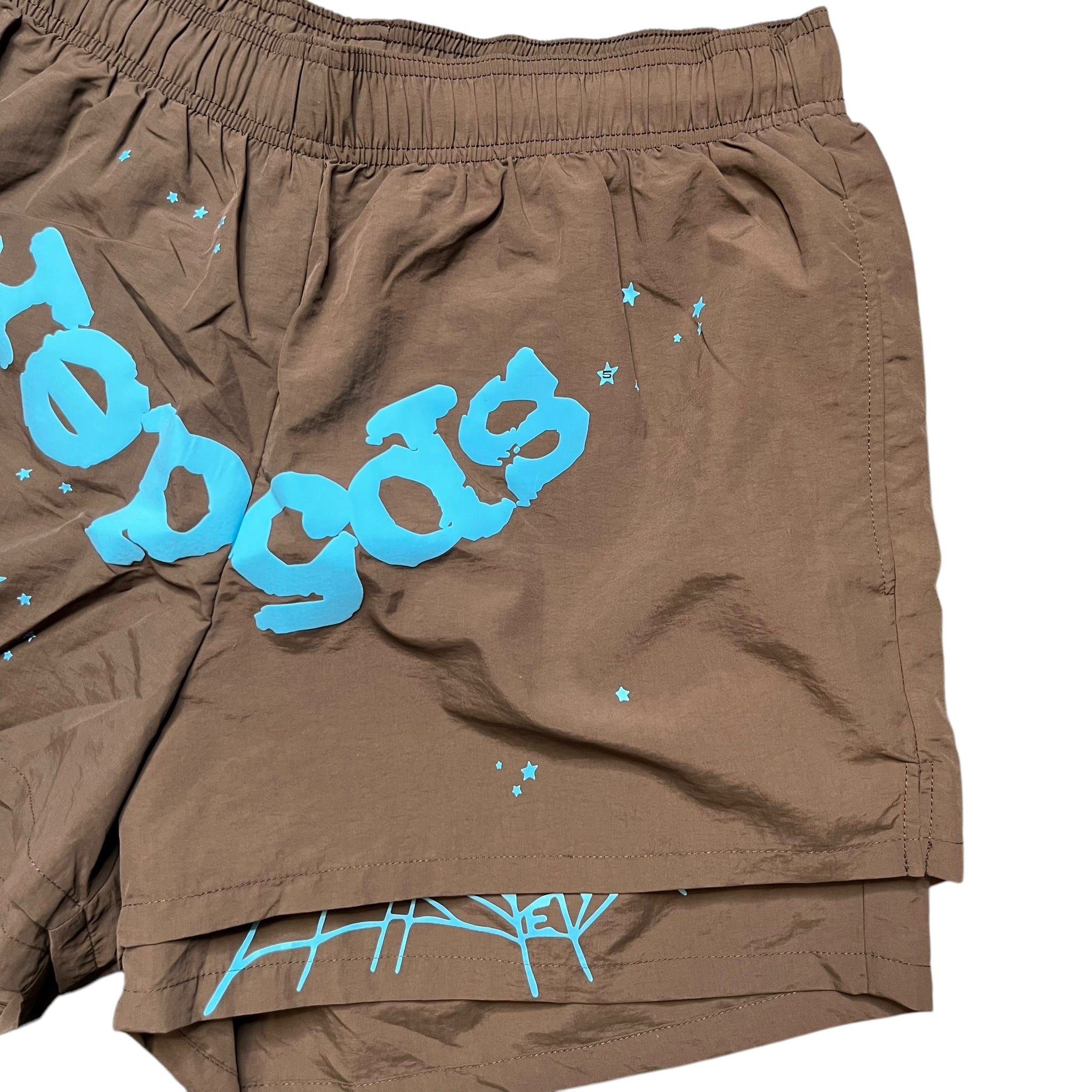 New Sp5der Brown OG Double Layer Shorts size M – Reset Web Store