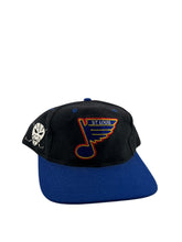 Load image into Gallery viewer, Vintage LOGO 7 St. Louis Blues Snapback Hat 90s Black Blue
