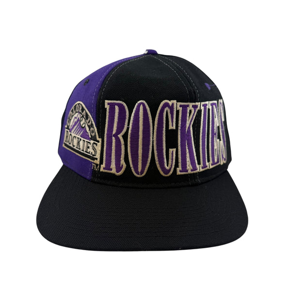 Vintage STARTER Colorado Rockies Tri Power Snapback Hat 90s Multicolor