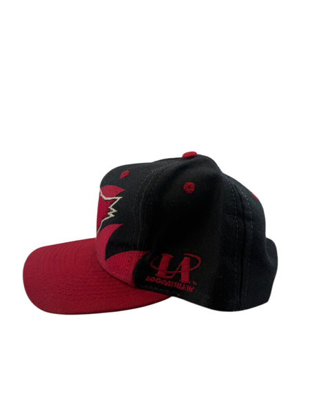 Vintage LOGO ATHLETIC Arizona Cardinals Sharktooth Snapback Hat 90s Black Red