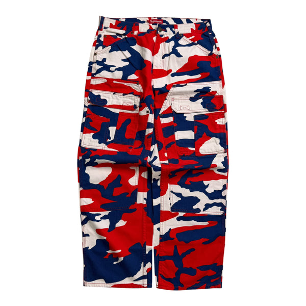 New Supreme Double Knee Denim Utility Pant Red Camo Size 32