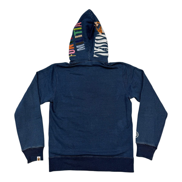 New BAPE Tiger Full Zip Hoodie Navy Size Large
