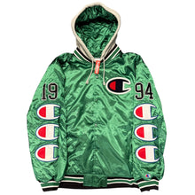 Load image into Gallery viewer, NEW Supreme Champion Hooded Satin Varsity Jacket Kelly Green Sz XL
