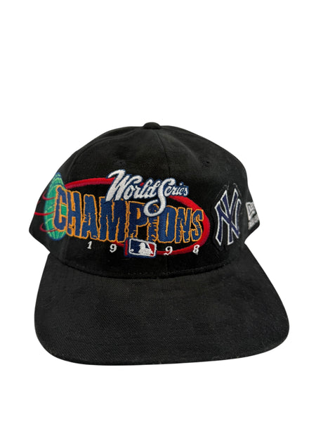 Vintage NEW ERA New York Yankees 1998 World Series Champions Snapback Hat 90s Black