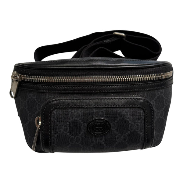 Gucci GG Supreme Interlocking G Patch Belt Bag Black One Size