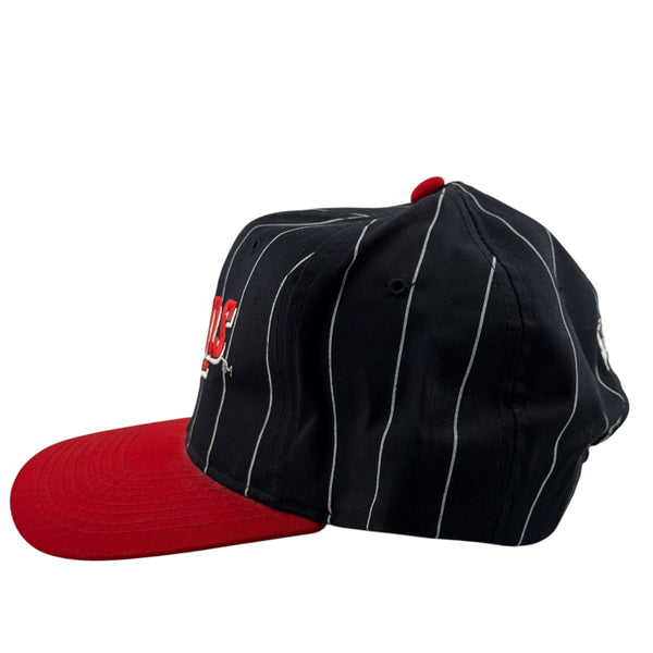 Vintage STARTER Minnesota Twins Pinstripe Snapback Hat 90s Black Red