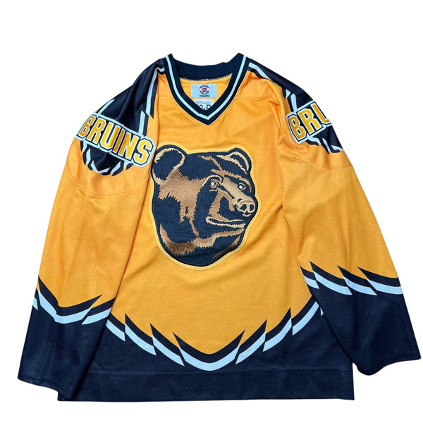 Vintage STARTER Boston Bruins Pooh Bear Alternate Center Ice Authentic NHL Hockey Jersey 90s Yellow 52-R