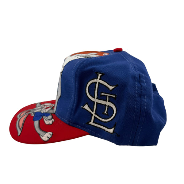 Vintage TOW Top of the World St. Louis SLU Billikens Basketball Looney Tunes Bugs Bunny Slam Dunk Big Logo 1993 Snapback Hat 90s Blue Red