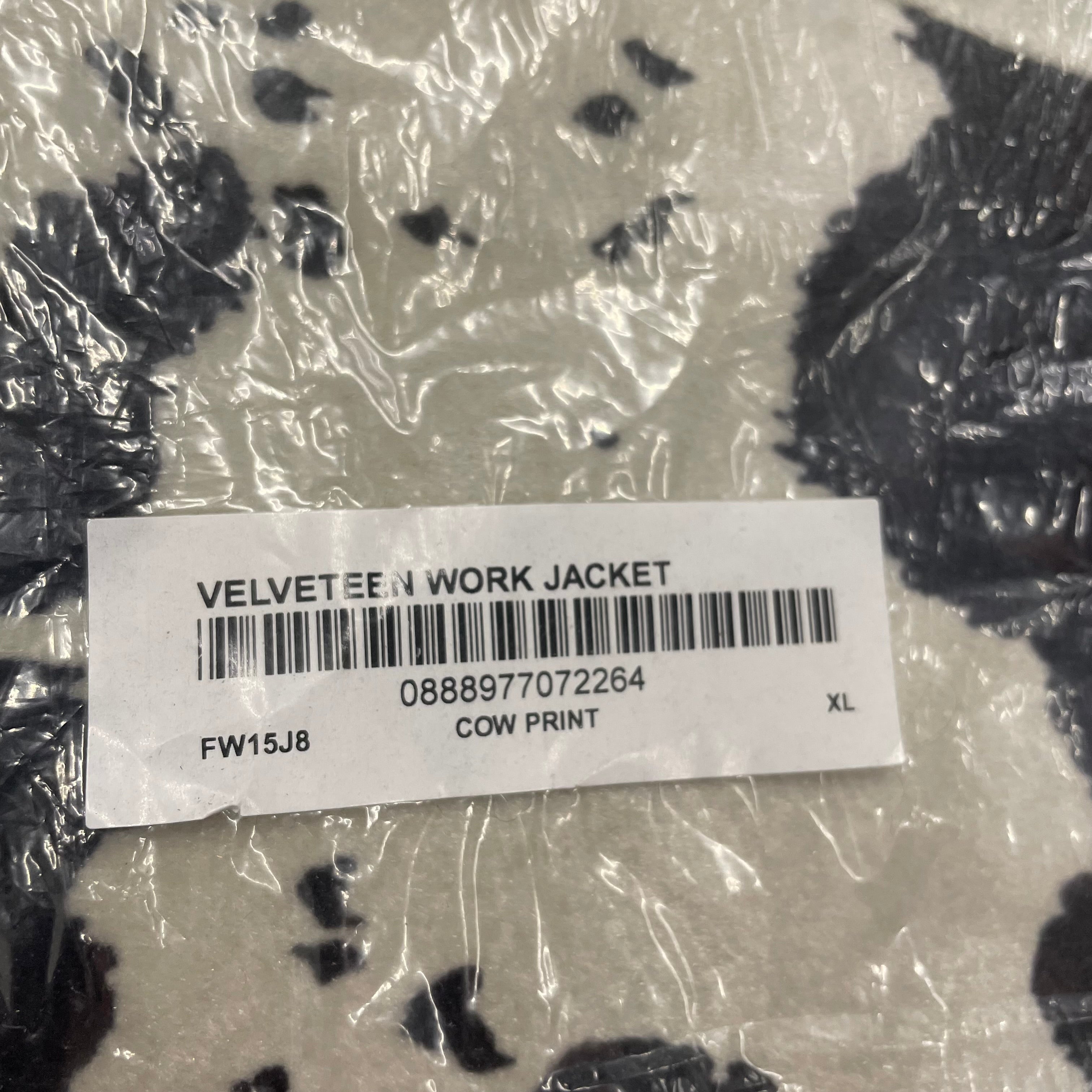 New SUPREME Velveteen Cow Print Work Jacket FW15 XL – Reset Web Store