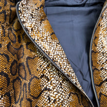 Load image into Gallery viewer, New Supreme Velvet Snakeskin Hooded Bomber Jacket Brown Size X-Large
