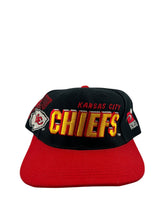 Load image into Gallery viewer, Vintage SPORTS SPECIALTIES Kansas City Chiefs Laser Shadow Snapback Hat 90s Black Red
