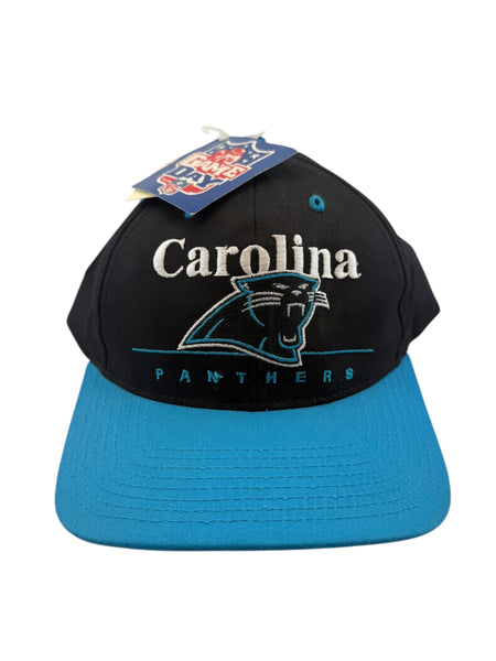 Vintage TWINS ENTERPRISE Carolina Panthers Snapback Hat 90s Black Blue NWT