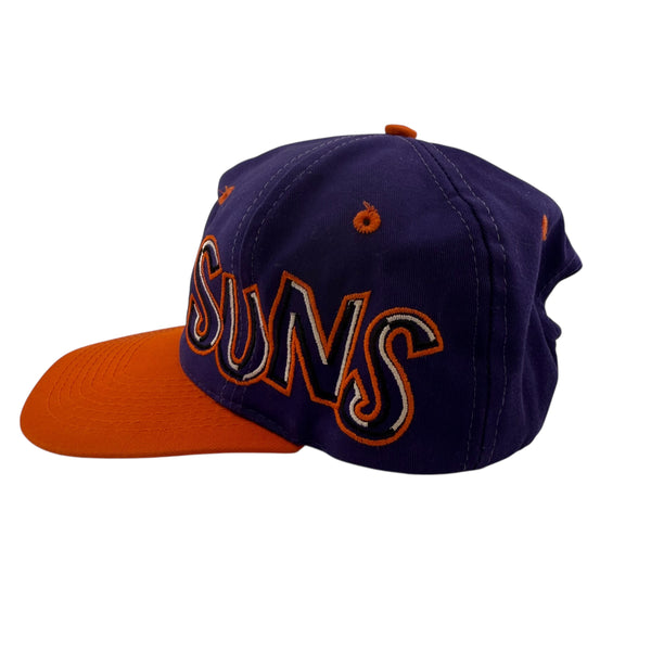 Vintage DREW PEARSON Phoenix Suns Graffiti Wrap Around Snapback Hat 90s Purple Orange