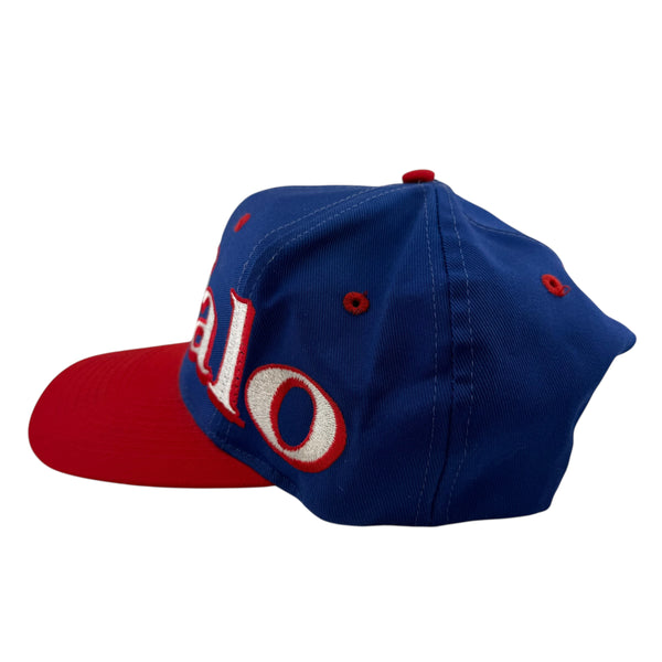 Vintage LOGO 7 Buffalo Bills Big Logo Snapback Hat 90s Blue Red