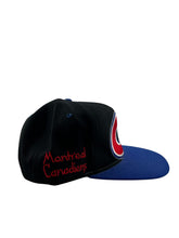 Load image into Gallery viewer, Vintage #1 APPAREL Montreal Canadiens Big Logo Snapback Hat 90s Black Blue

