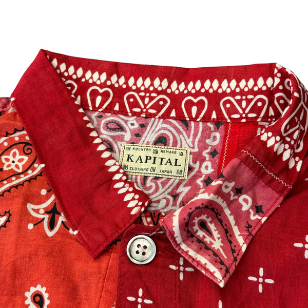 Kapital Patchwork Bandana 1st Shirt Jacket Red Sz 5