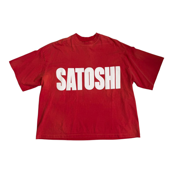 Satoshi Nakamoto Impact Logo Tee Red Sz M