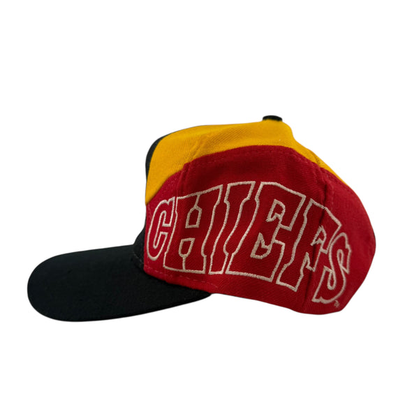 Vintage APEX ONE Kansas City Chiefs Color Block Snapback Hat 90s Multicolor