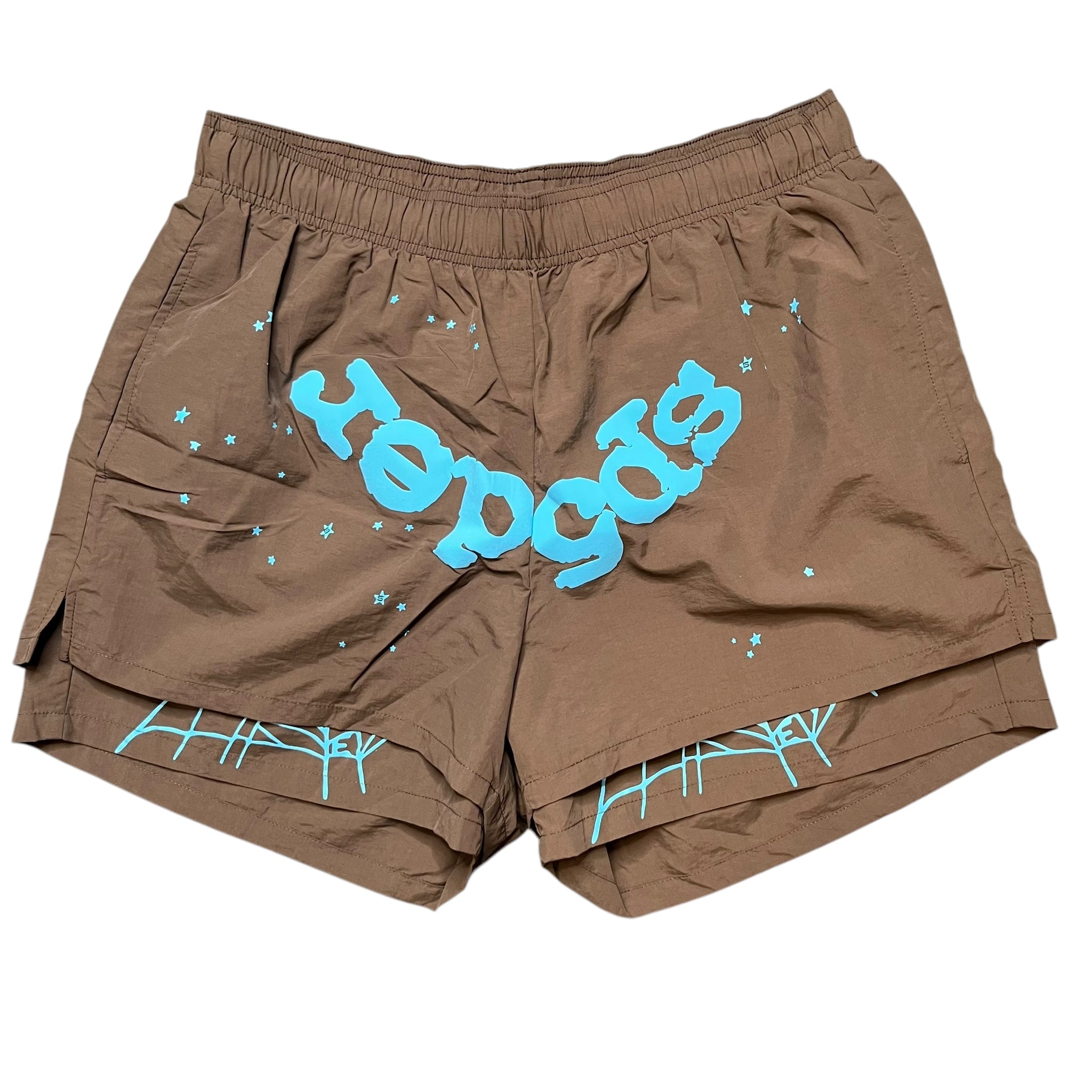 New Sp5der Brown OG Double Layer Shorts size M – Reset Web Store