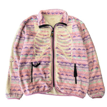 Load image into Gallery viewer, Kapital Ashland Stripe &amp; Bone Fleece Jacket Pink Sz 3
