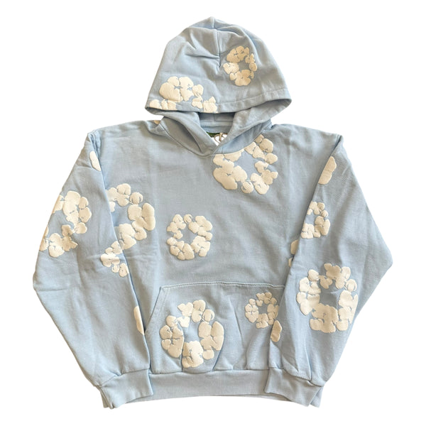 New Denim Tears Cotton Wreath Hoodie Light Blue Size Medium