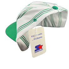 Load image into Gallery viewer, Vintage STARTER Milwaukee Bucks Pinstriped Snapback Hat 90s White Green NWT
