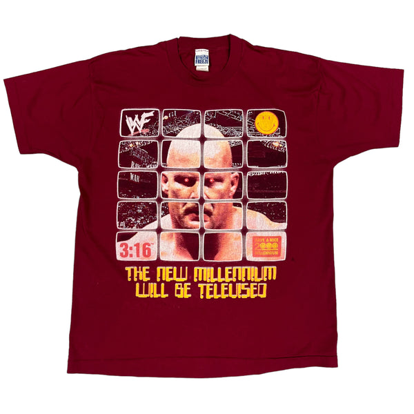Vintage Stone Cold Steve Austin Lazer Eyes Millennium Will Be Televised Shirt XL WWF Wrestling WWE 3:16
