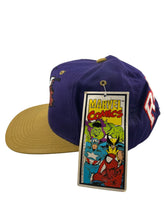 Load image into Gallery viewer, Vintage AMERICAN NEEDLE Rogue X-Men Blockhead Snapback Hat 90s Purple Gold NWT
