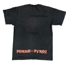 Load image into Gallery viewer, Vintage GIANT Porno for Pyros Flaming City 1992 T Shirt 90s Black L

