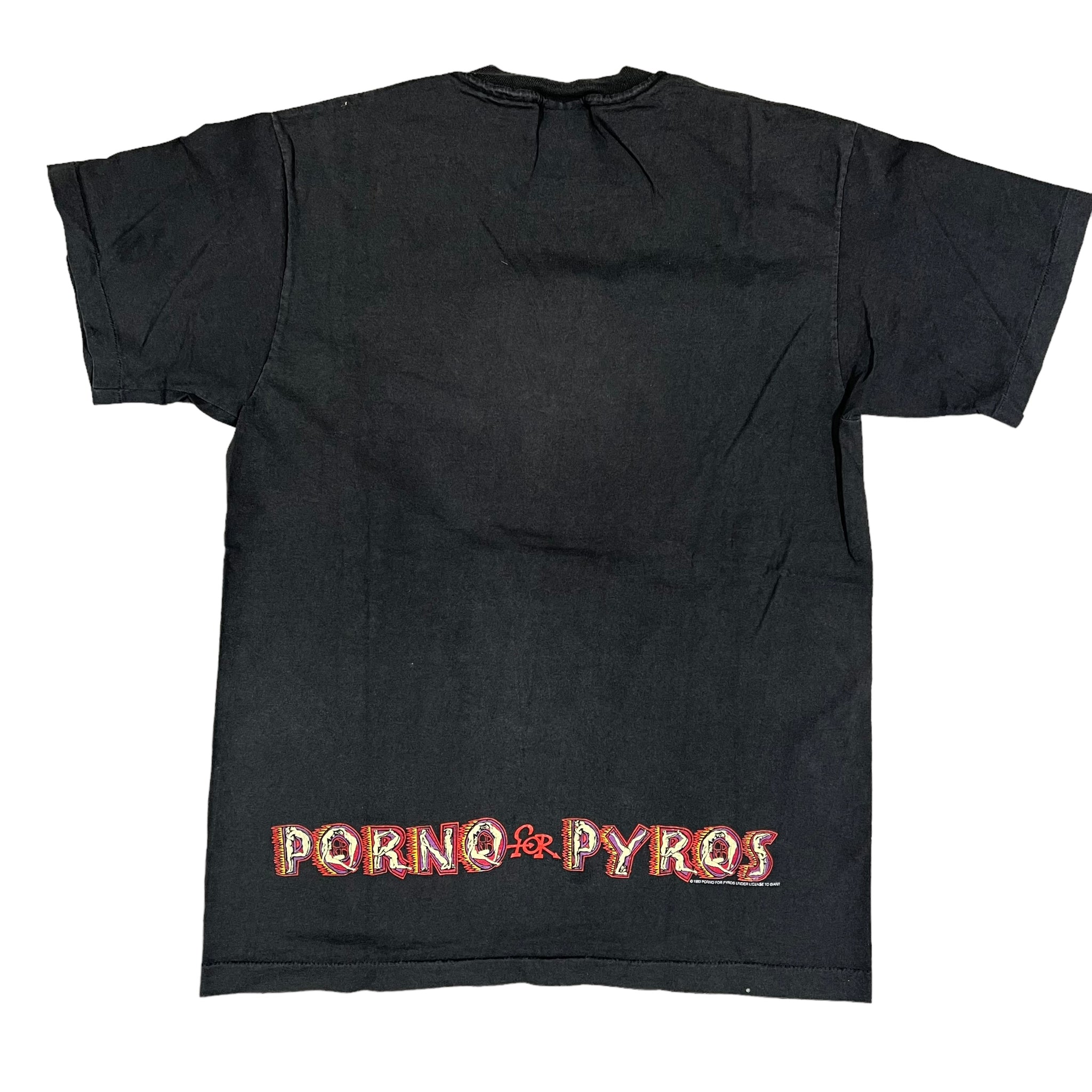 Vintage GIANT Porno for Pyros Flaming City 1992 T Shirt 90s Black