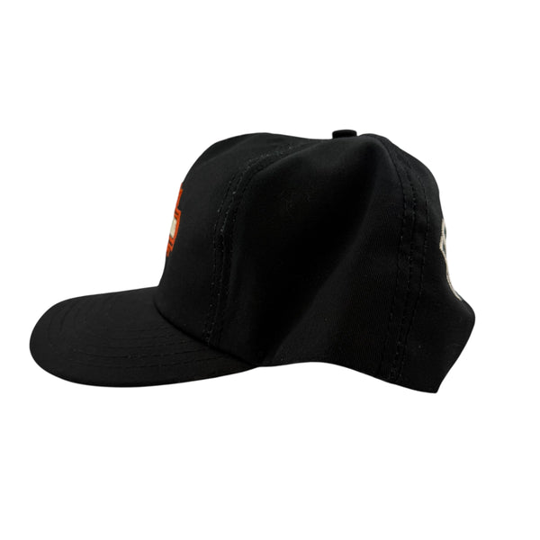 Vintage HARLEY DAVIDSON Bar Shield Spell Out Snapback Hat 90s Blockhead Style Black