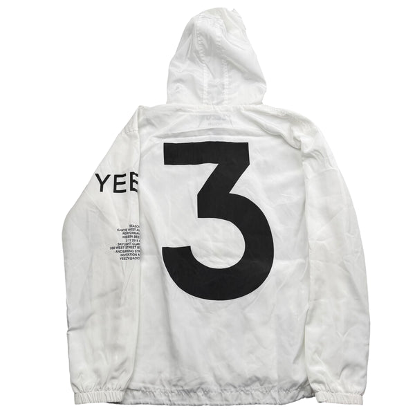 2015 ADIDAS YEEZY Yeezus Tour Season 1 Windbreaker Jacket White Sz Medium