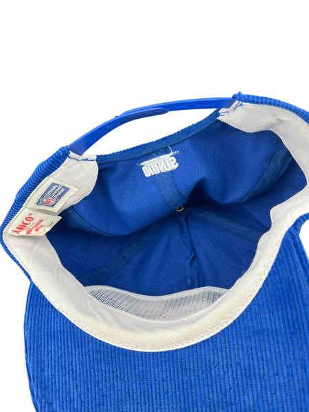 Vintage ANNCO New York Giants Corduroy Snapback Hat 80s 90s Blue