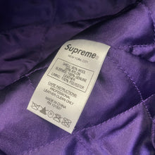 Load image into Gallery viewer, New SUPREME Motion Logo Varsity Jacket Purple
